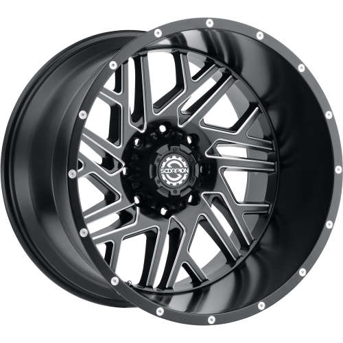 SCORPION SC29 20X9 -12 6X139.7 BLACK WITH MILLED SPOKE EDGES