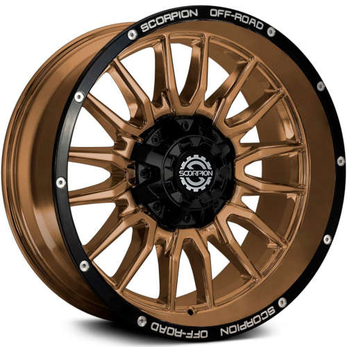 SCORPION STRIKER 20X10 -19 6X135/6X139.7 MATTE BRONZE WITH MILLED SPOKE EDGES AND A BLACK RING