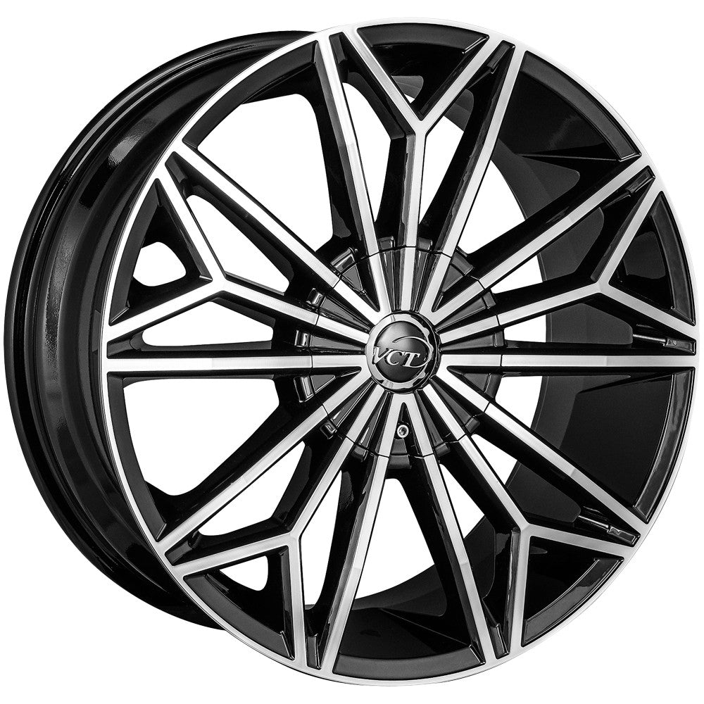 VCT Viper 20x8.5 5x115/5x127 +40mm Black/Machined Wheel Rim 20" Inch VPR-208551527+40BM