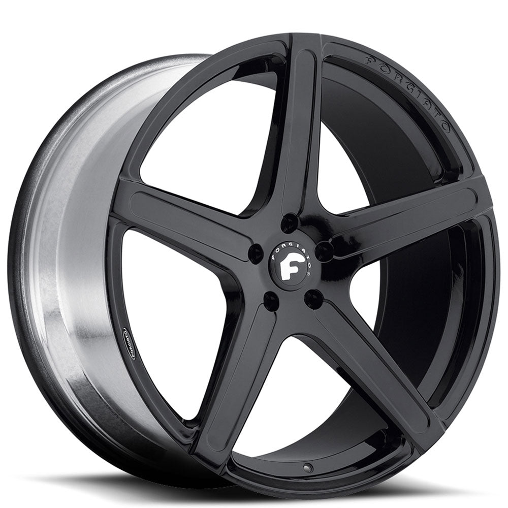 24" Staggered Forgiato Wheels Aggio-M Satin Black Forged Rims