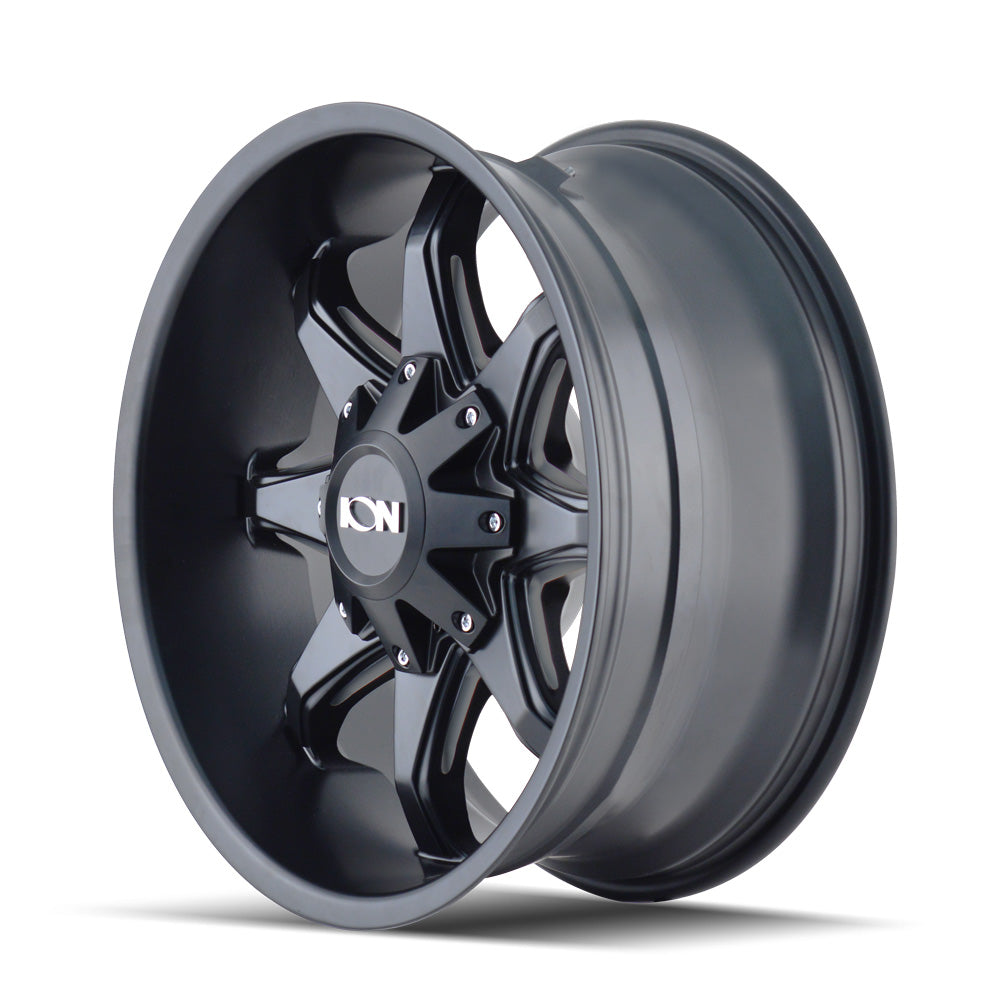 ION 181 18X9 18 8x165.1/8x170 SATIN BLACK/MILLED SPOKES