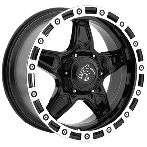 PANTHER 576 OFFROAD 20X9 5X135/139.7 +00 GLOSS BLACK with MACHINED LIP