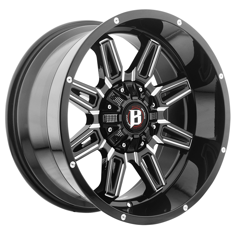 BALLISTIC 965-CATAPULT 20X10 5X139.7/150 -19 GLOSS BLACK MILLED WINDOWS