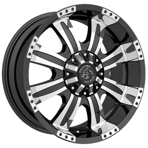 PANTHER 576 OFFROAD 18X9 5X127/139.7 +00 GLOSS BLACK with MACHINED LIP