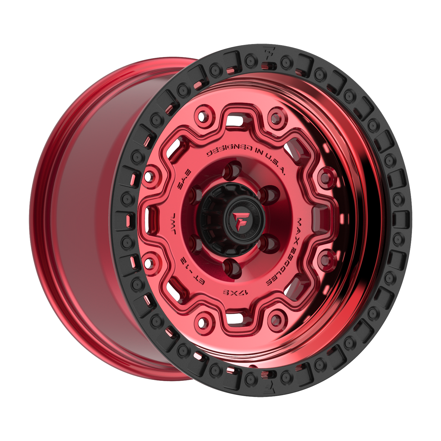 FITTIPALDI FT100RTB 17X9, PCD 6X135, ET-12, CB 87.1-MACHINED W/ GLOSS RED TINT & SATIN BLACK RING