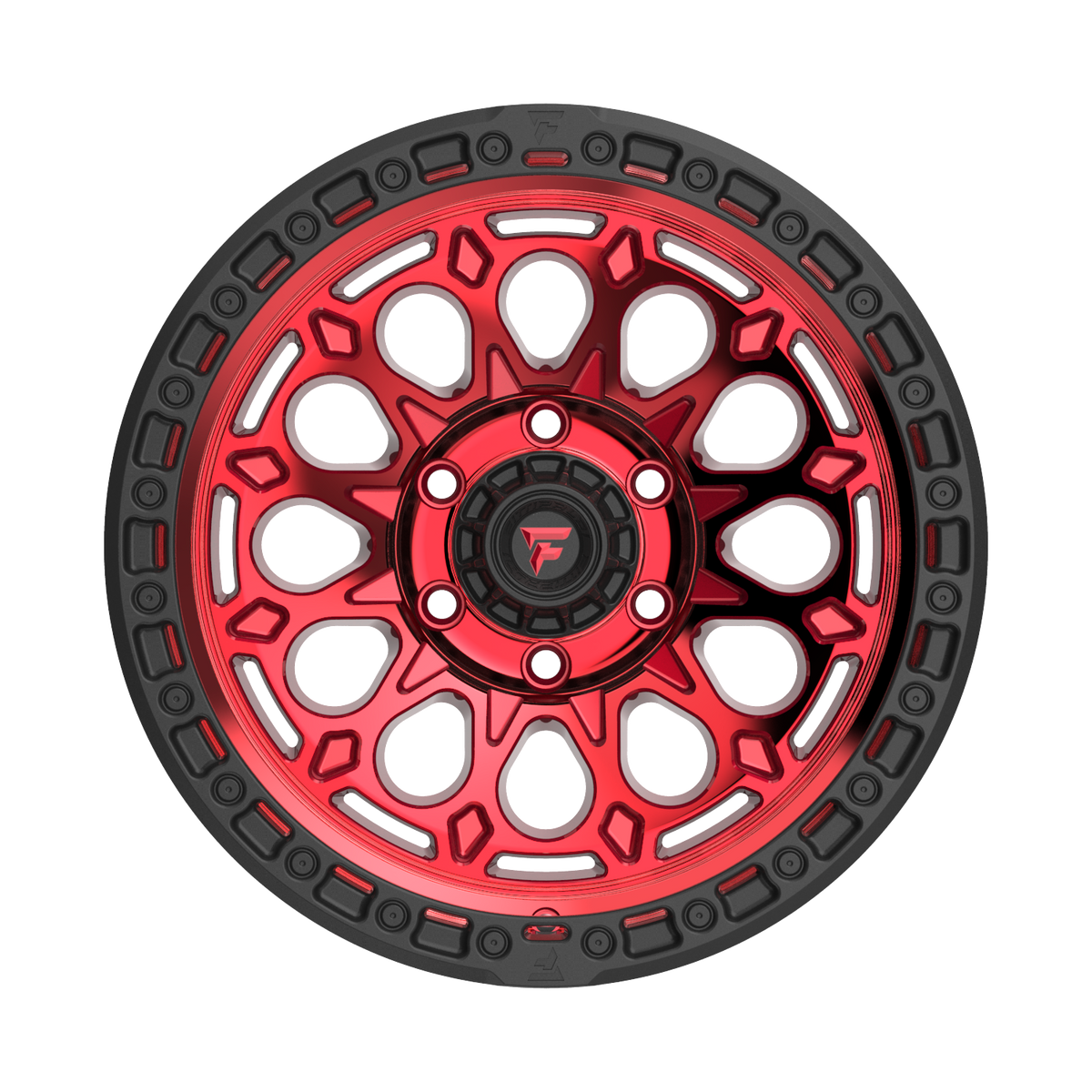 FITTIPALDI FT101RTB 17X9, PCD 6X135, ET-12, CB 87.1-MACHINED W/ GLOSS RED TINT & SATIN BLACK RING