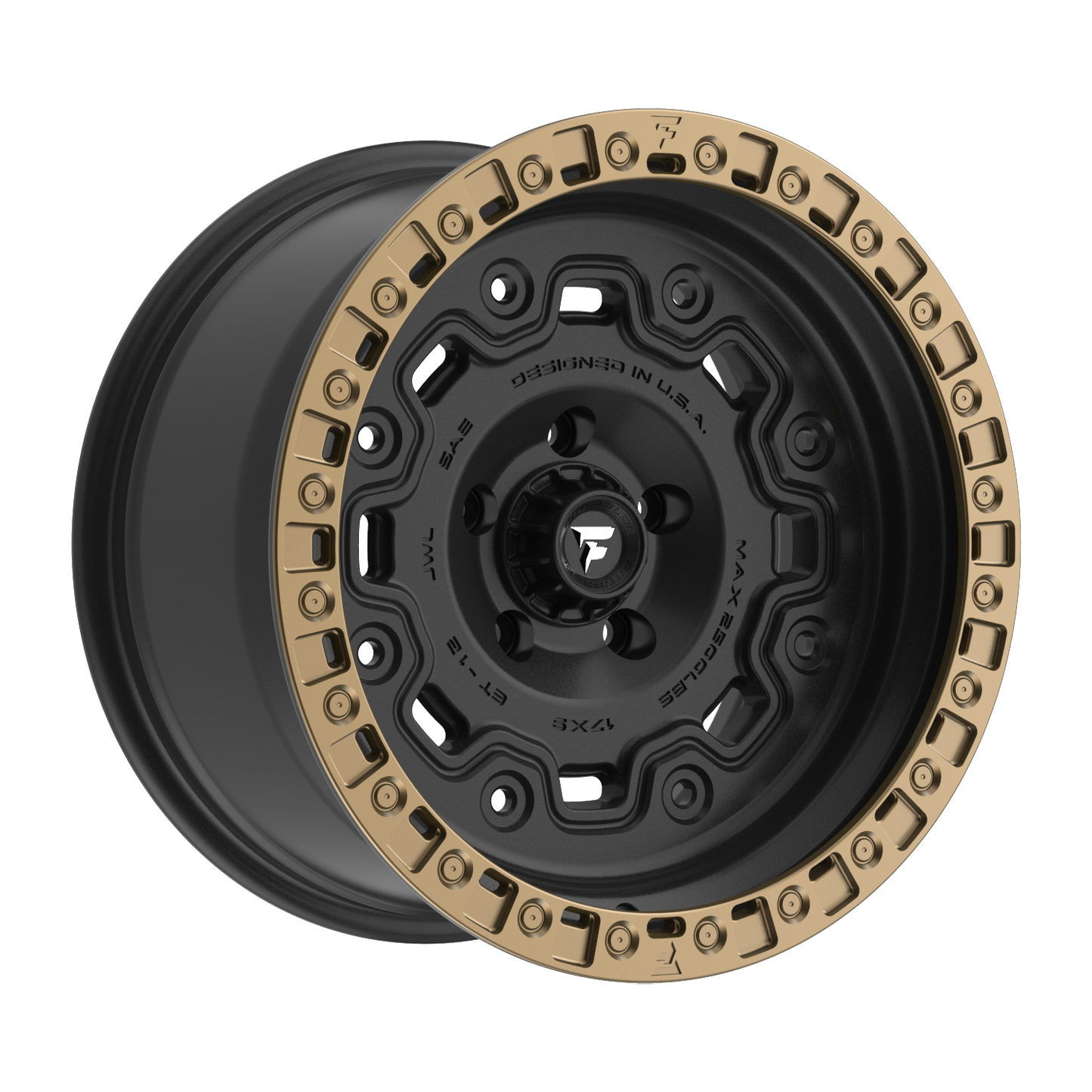 FITTIPALDI OFFROAD FT100BZ 17X9, PCD 5X5.00, ET -12, CB 71.5-SATIN BLACK WITH BRONZE RING