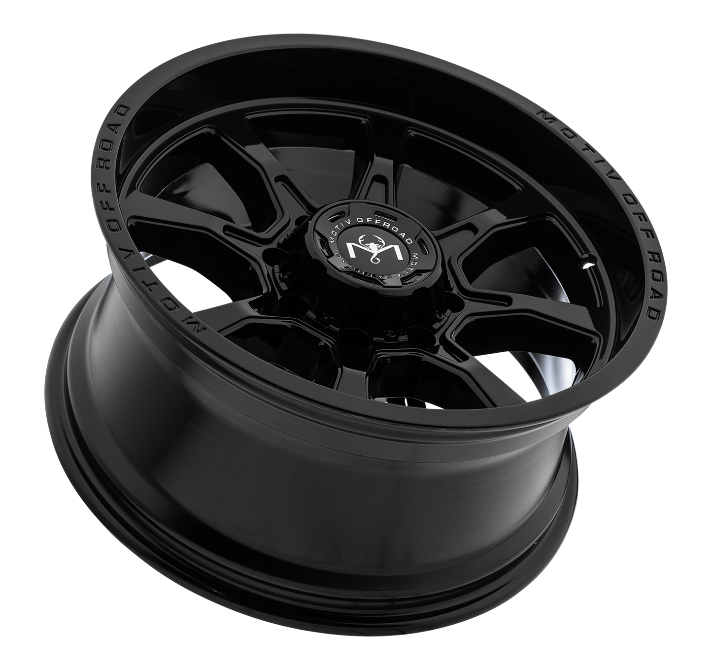 Motiv Off Road GLOCK 20X10 -12 8X180 Gloss Black with Lip Logo