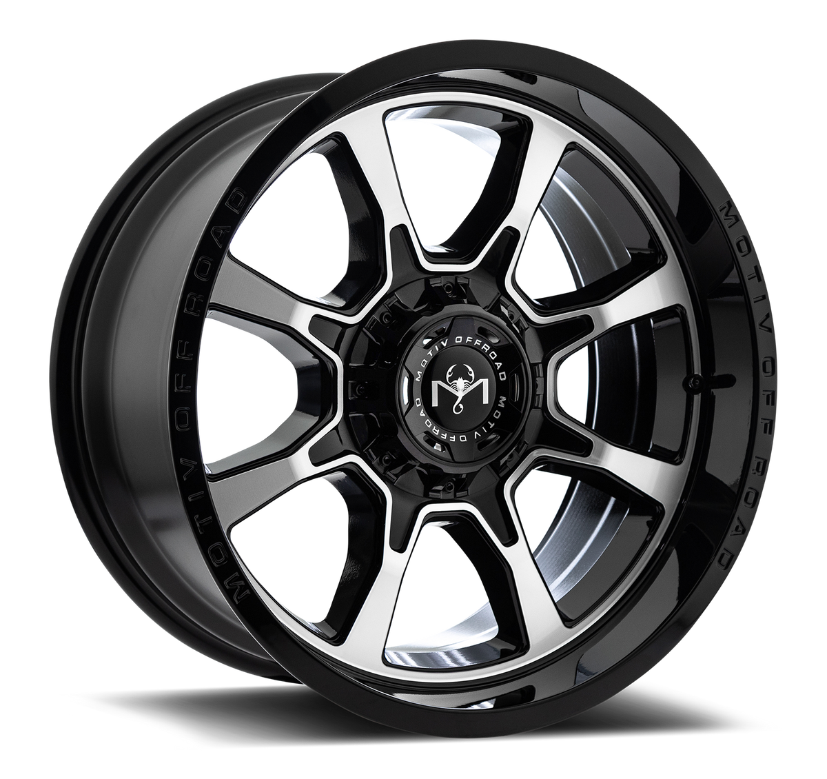 Motiv Off Road GLOCK 20X10 -12 5X4.50/5X5 Gloss Black Machined Face with Lip Logo