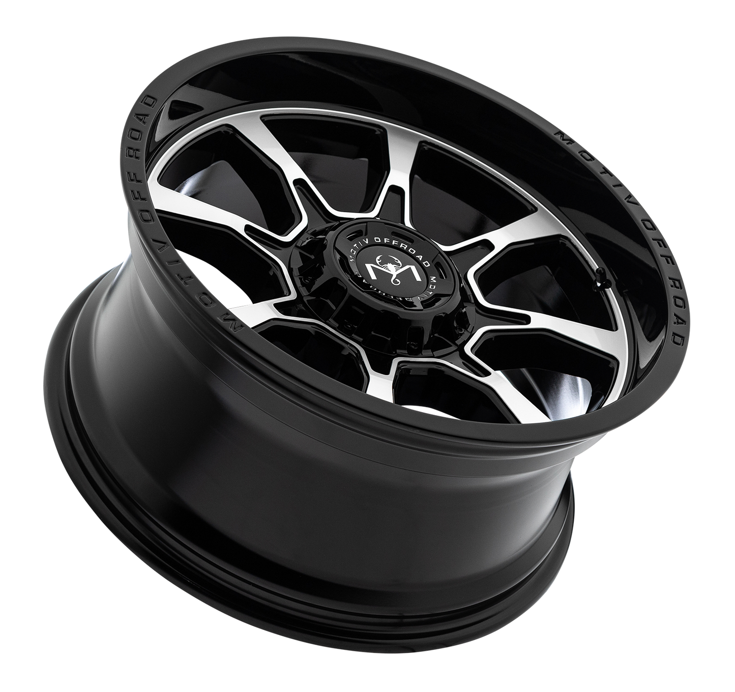 Motiv Off Road GLOCK 20X9 +18 6X135/6X5.50 Gloss Black Machined Face with Lip Logo