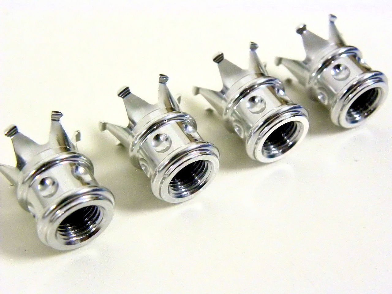 CROWN KING BILLET ALUMINUM AIR VALVE STEM CAP KIT AVAILABLE IN BLACK, CHROME, RED, BLUE, GOLD or PURPLE // PART # WVC007 WVC008