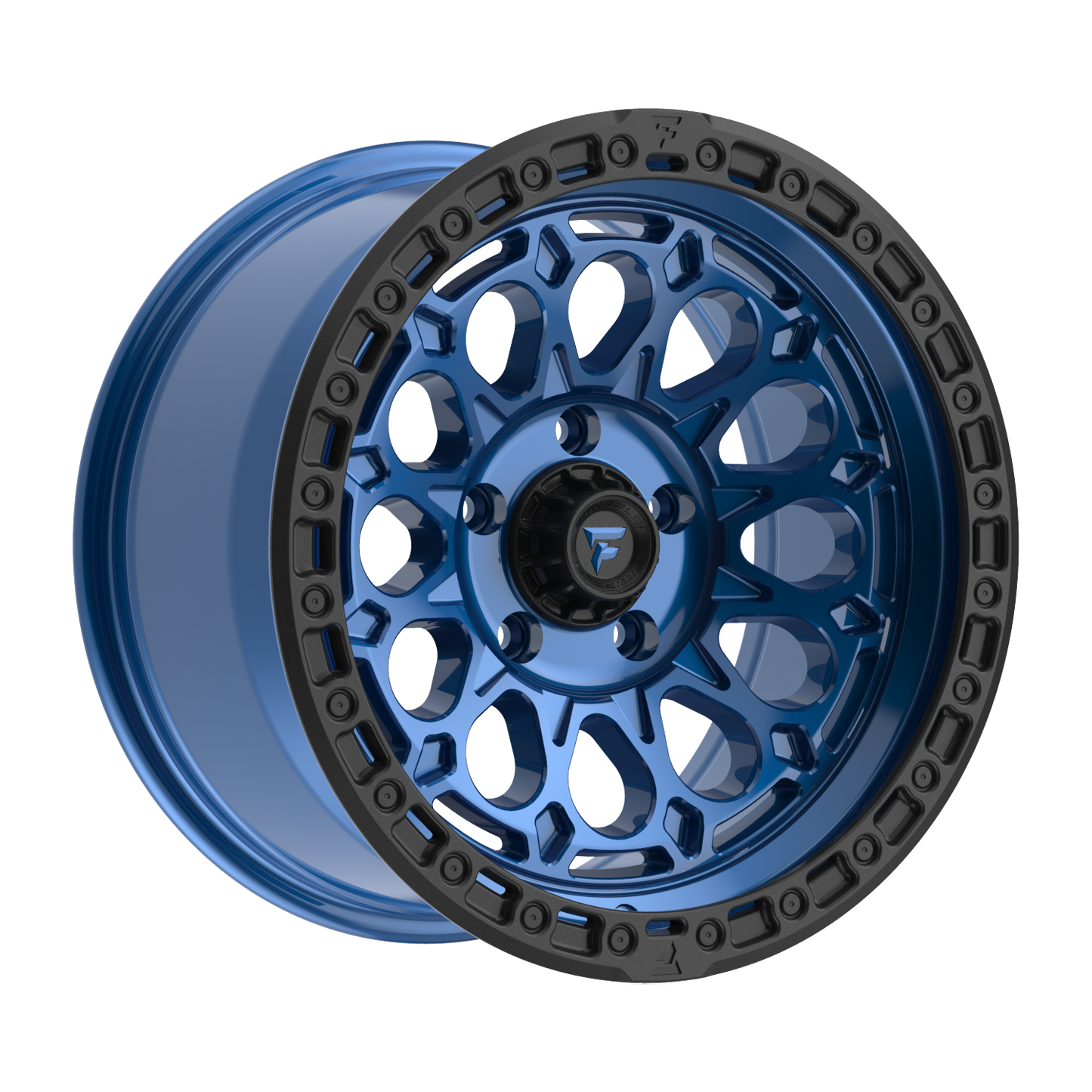 FITTIPALDI OFFROAD FT101BLB 17X9, PCD 5X5.00, ET -12, CB 71.5-GLOSS BLUE WITH SATIN BLACK RING