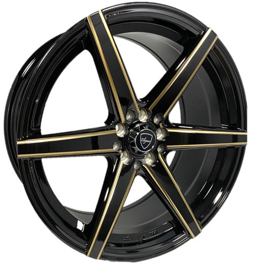 Elegant E002 18x8.5 35 5x100/5x114.3 Gloss Black Candy Bronze Milled