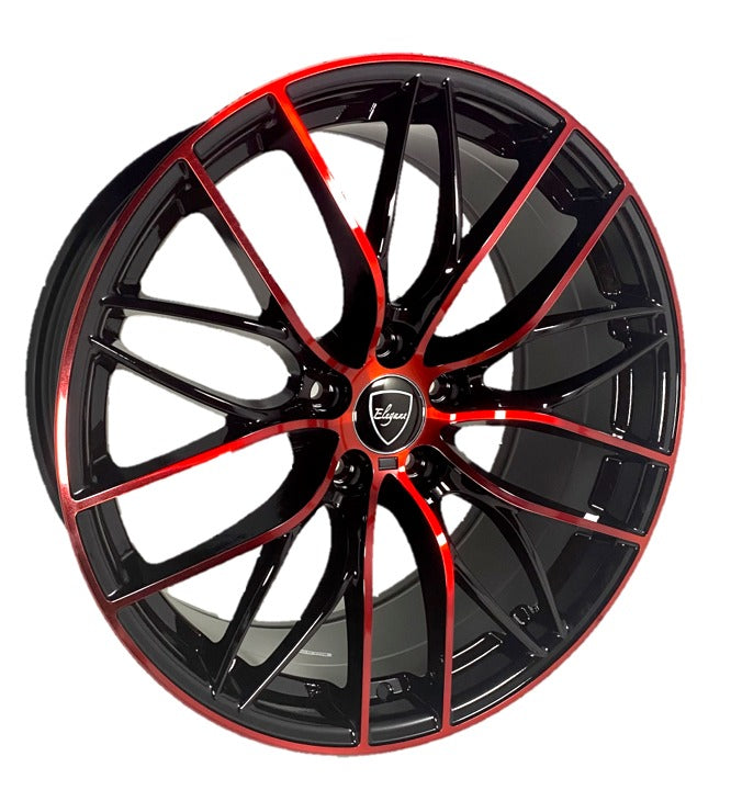 Elegant E010 20x8.5 35 5x114.3/Gloss Black Candy Red Face