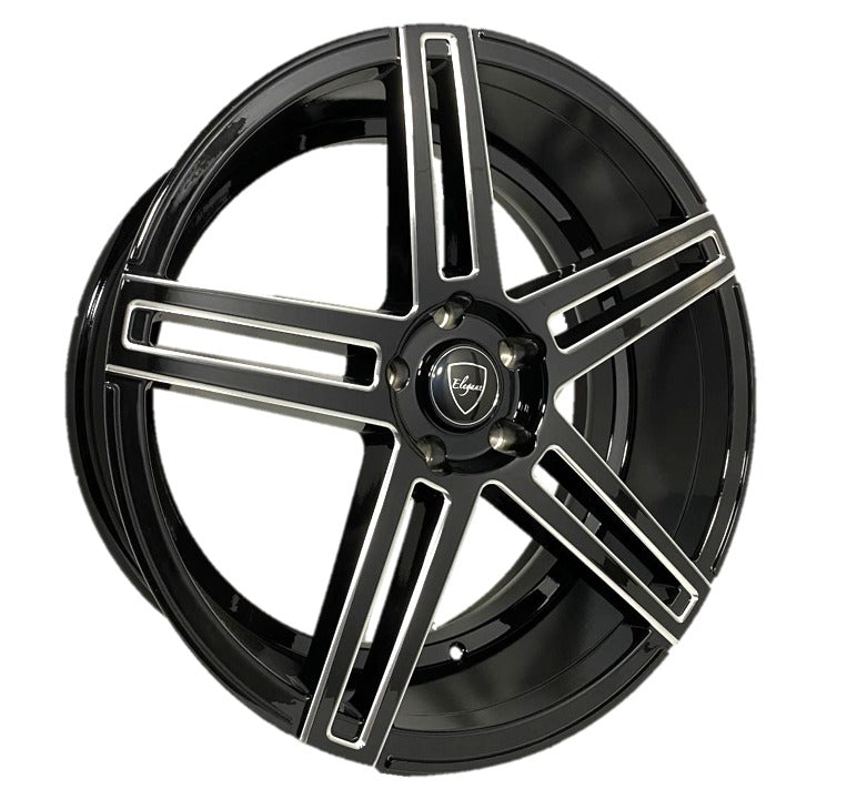 Elegant E018 20x8.5 35 5x114.3/Gloss Black Milled Edge