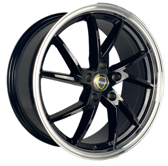 ELEGANCE SHARP 18x8 35 5x114.3 Gloss Black Face Machine Lip