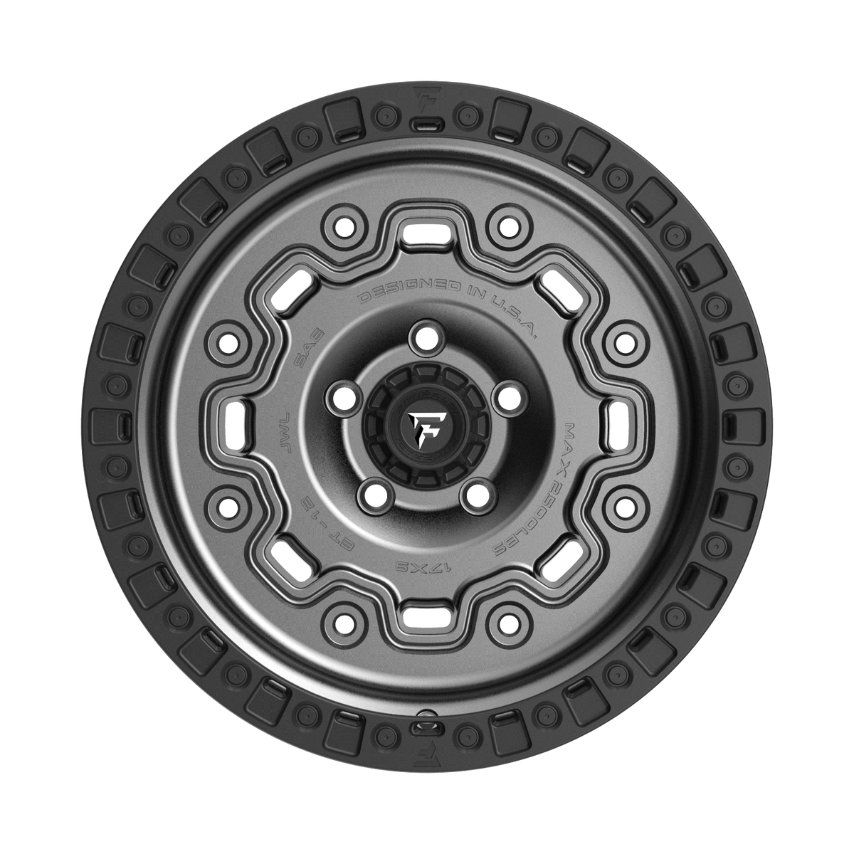 FITTIPALDI OFFROAD FT100AB 17X9, PCD 5X5.00, ET -12, CB 71.5-SATIN ANTHRACITE BLACK RING