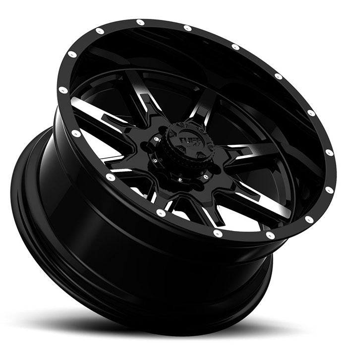 Tuff T15 22X10 5 5X127/5X5.0 GLOSS BLACK W/ MACHINED FACE