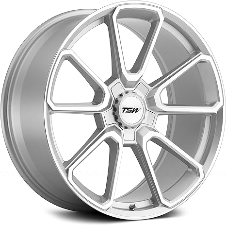 TSW SONOMA 20X10 25 5X114.3 SILVER W/ MIRROR CUT FACE (SILVER HEX NUT)