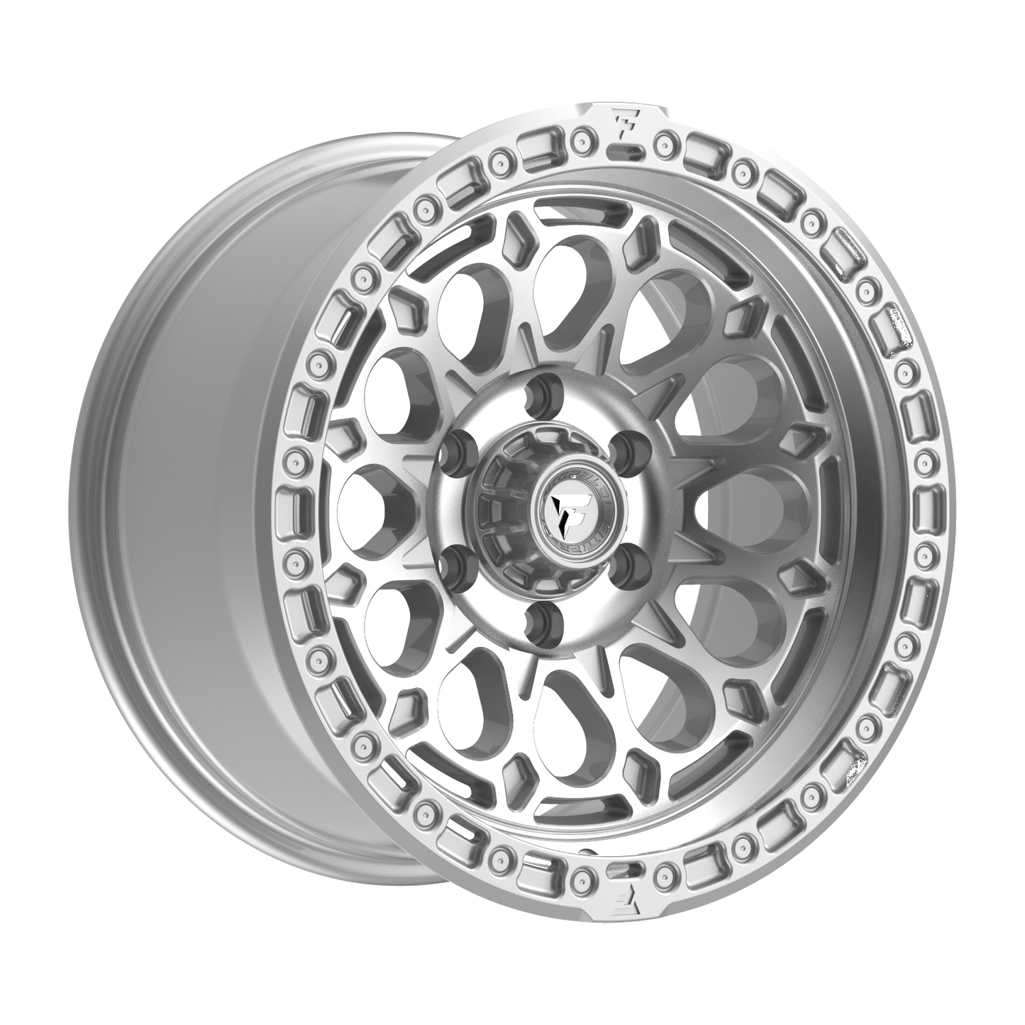 FITTIPALDI OFFROAD FT101MS 17X9, PCD 6X135, ET -12, CB 87.1-GLOSS SILVER WITH MACHINED FACE AND UNDERCUT