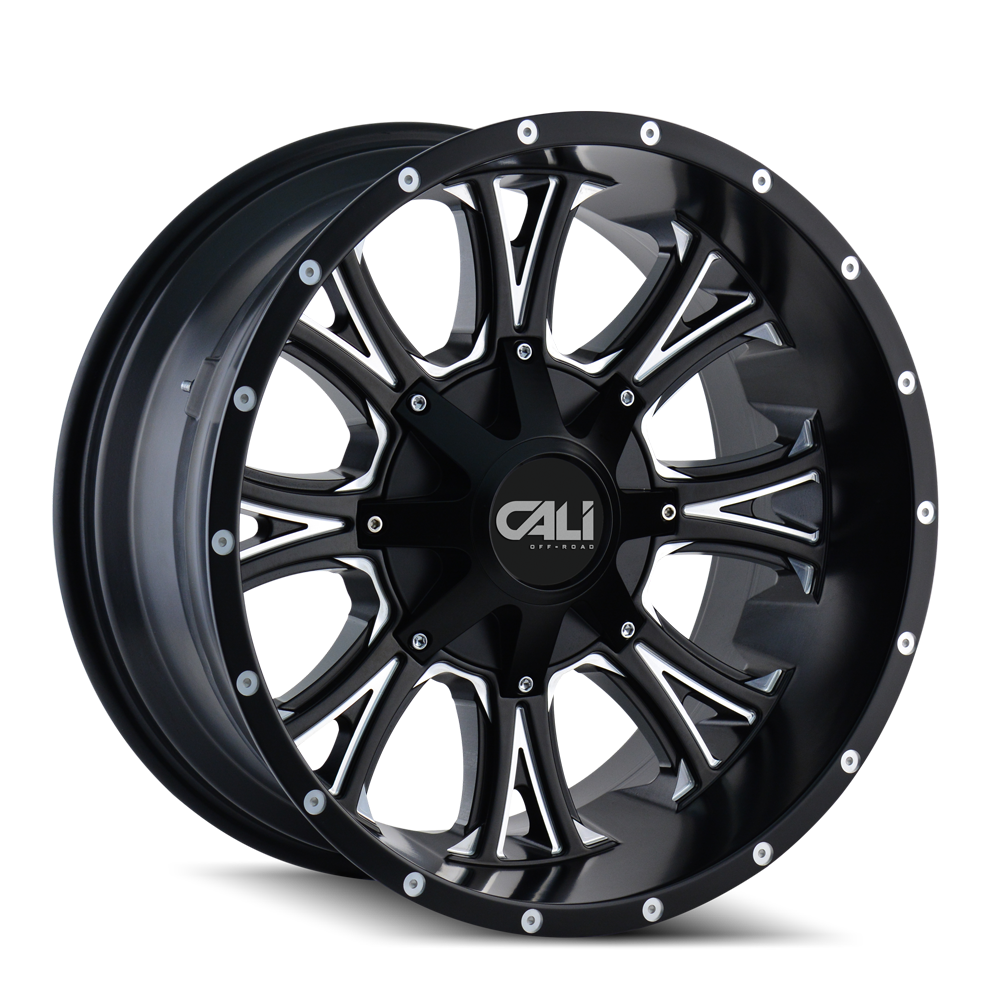 CALI OFF-ROAD AMERICANA 9101 20X9 18MM 6x135/6x139.7 106MM SATIN BLACK/MILLED SPOKES