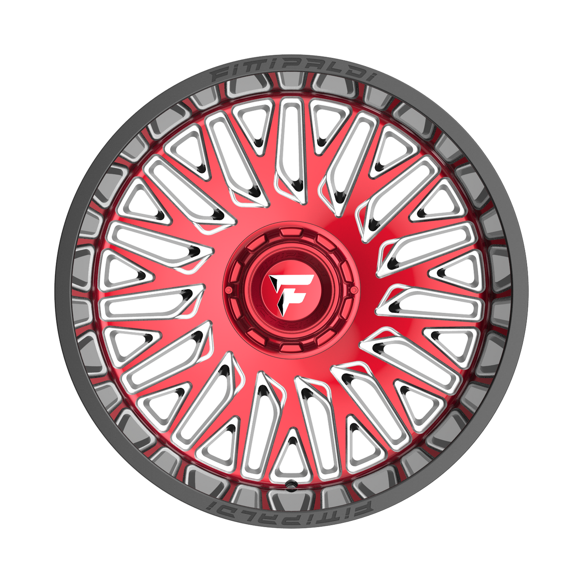 FITTIPALDI OFFROAD FA07MBRM 22X12, PCD 6X135/6X5.50, ET -44, CB 106.2-GLOSS BLACK MACHINED FACE, RED TINT, AND MILLED WINDOWS