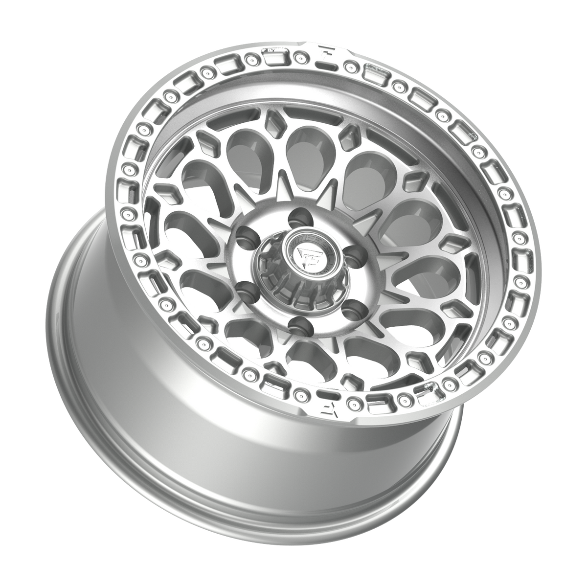 FITTIPALDI OFFROAD FT101MS 17X9, PCD 6X135, ET -12, CB 87.1-GLOSS SILVER WITH MACHINED FACE AND UNDERCUT