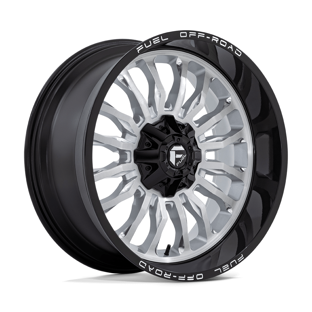 FUEL 1PC D798 ARC 22X10 -18 6X135/6X139.7 SILVER BRUSHED FACE WITH MILLED BLACK LIP