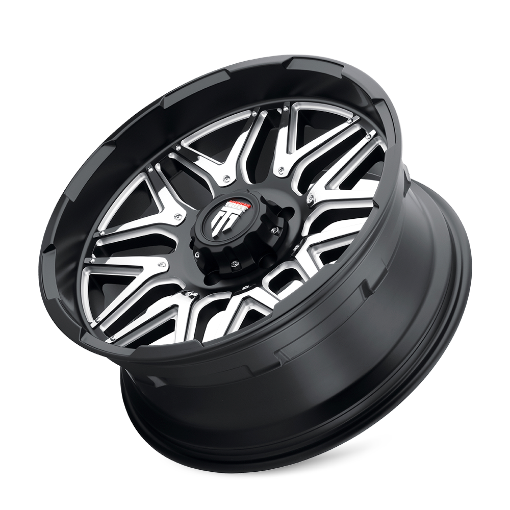 AMERICAN TRUXX GRIND AT151 20X9 0 5x127 MATTE BLACK/MILLED W/ CHROME INSERT