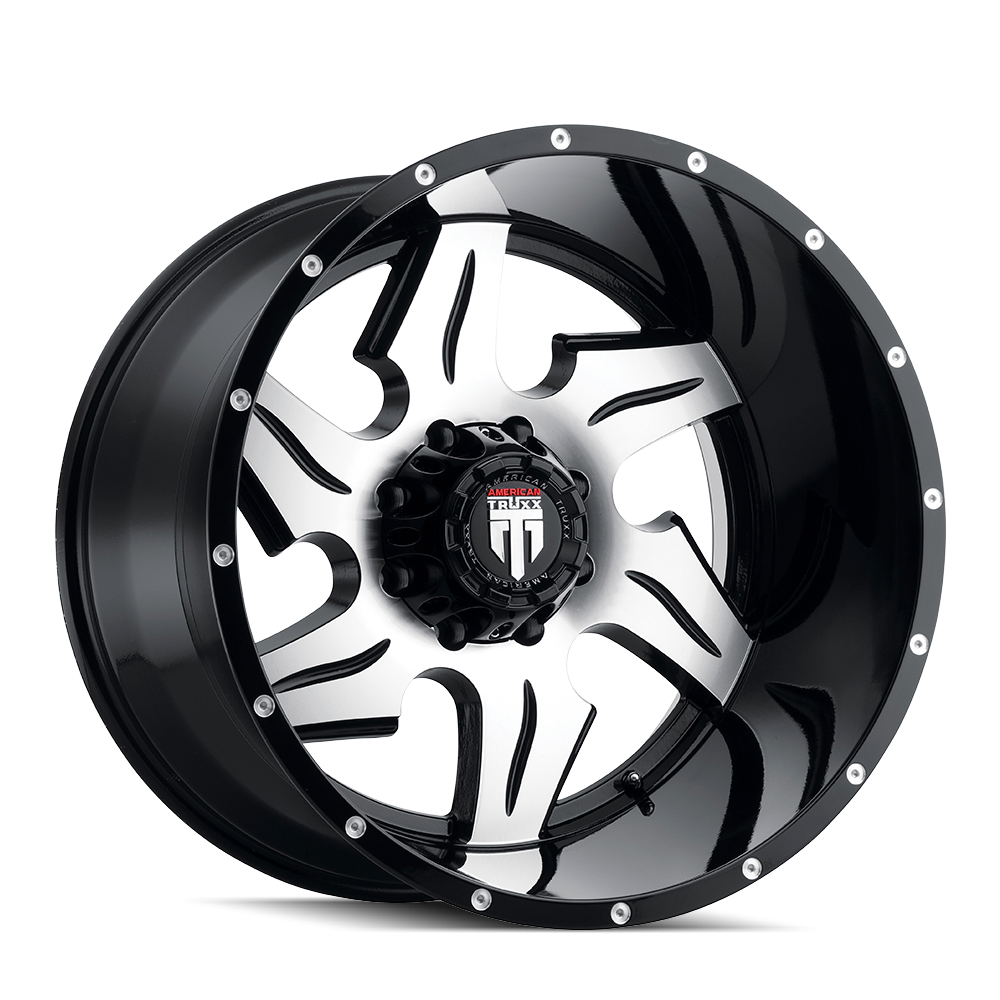 AMERICAN TRUXX NINJA AT163 22x14 -76 8x180 BLACK/MACHINED