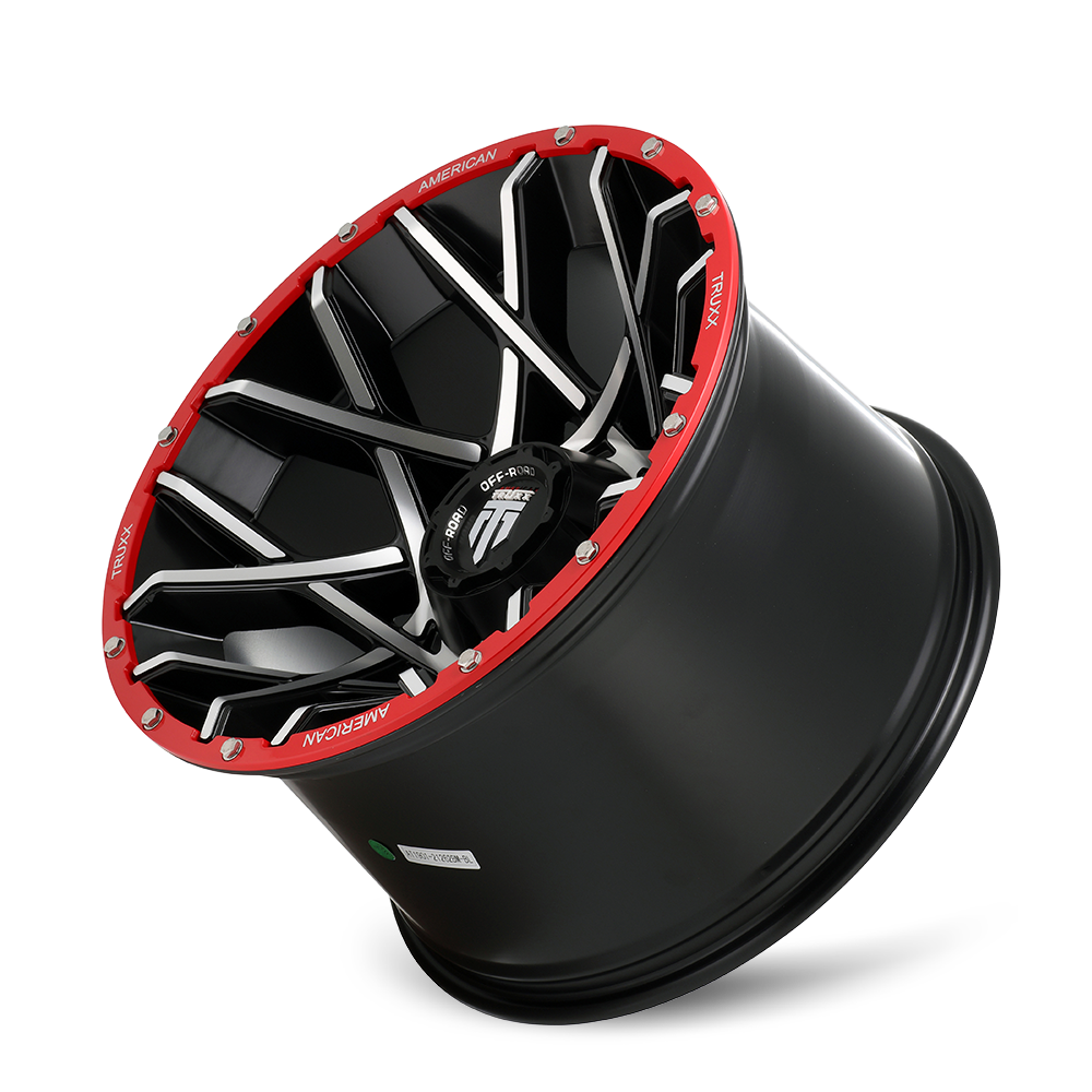 AMERICAN TRUXX GRIDLOCK AT1901 20X12 -44 5x127/5x139.7 BLACK/MACHINED/RED BEADLOCK