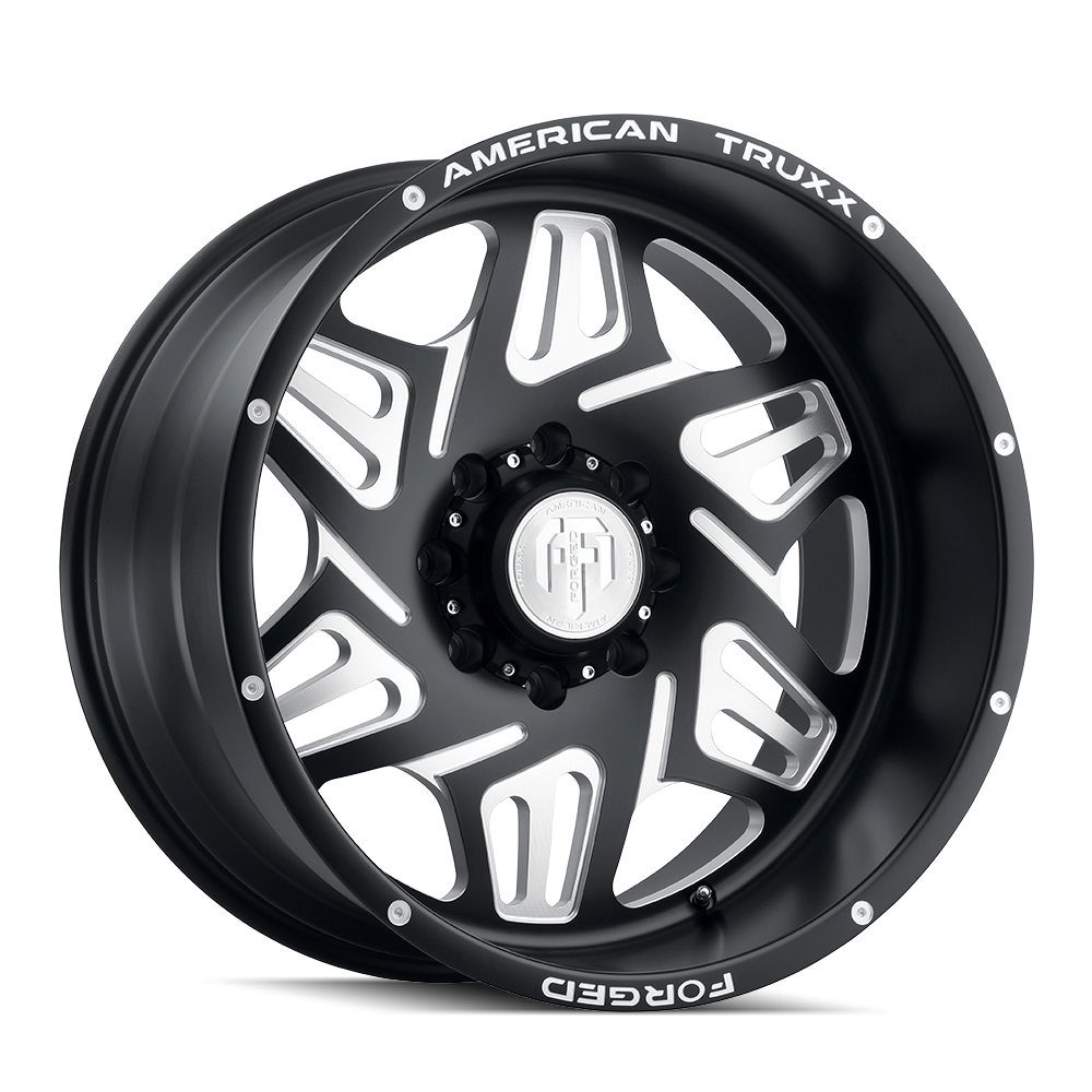 AMERICAN TRUXX FORGED ORION ATF1908 22X12 -44 8x180 MATTE BLACK/MILLED