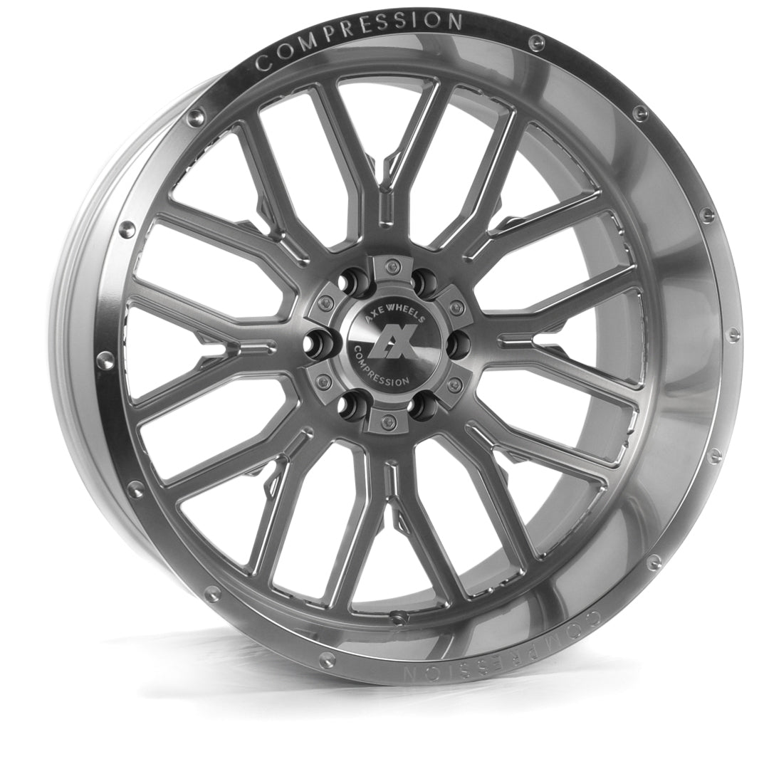 AXE Compression Forged Off-Road AX6.1 26x14 -76 6x135/6x139.7 (6x5.5) Silver Brush Milled