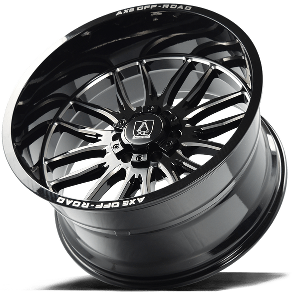 AXE Off-Road Hades 22x12 -44 6X135/6X139.7 (6X5.5) Gloss Black Milled W/ 285/45R22 Lexani LX-Thirty