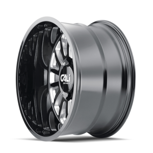 CALI OFF-ROAD SUMMIT 9110 22X12 -51MM 8x180 124.1MM GLOSS BLACK/MILLED SPOKES