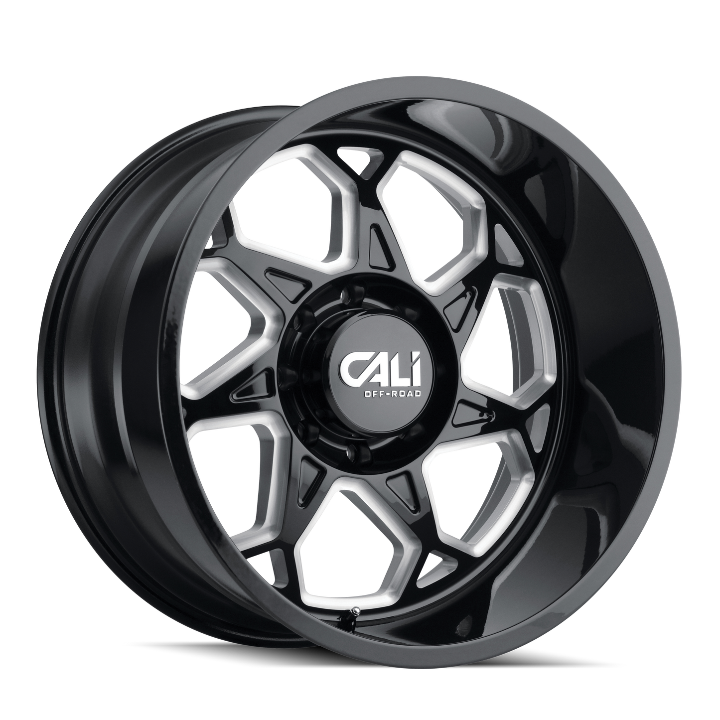 CALI OFF-ROAD SEVENFOLD 9111 20X9 0MM 6x135 87.1MM GLOSS BLACK/MILLED SPOKES