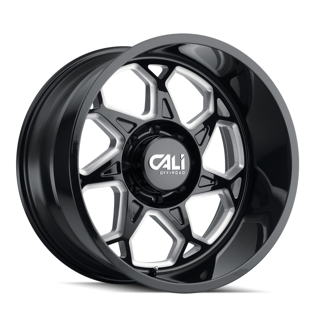 CALI OFF-ROAD SEVENFOLD 9111 22X12 -51MM 6x135 87.1MM GLOSS BLACK/MILLED SPOKES