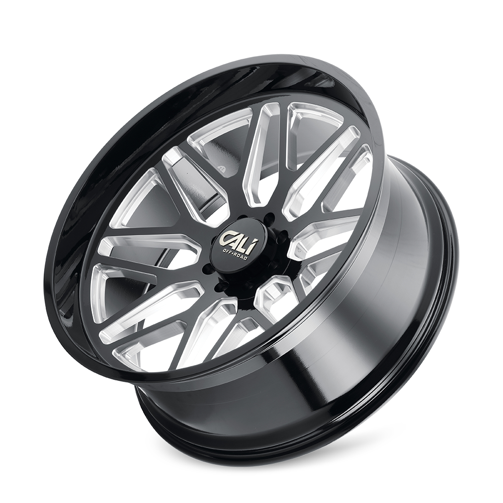 CALI OFF-ROAD INVADER 9115 20X10 -25 5x150 GLOSS BLACK/MILLED SPOKES