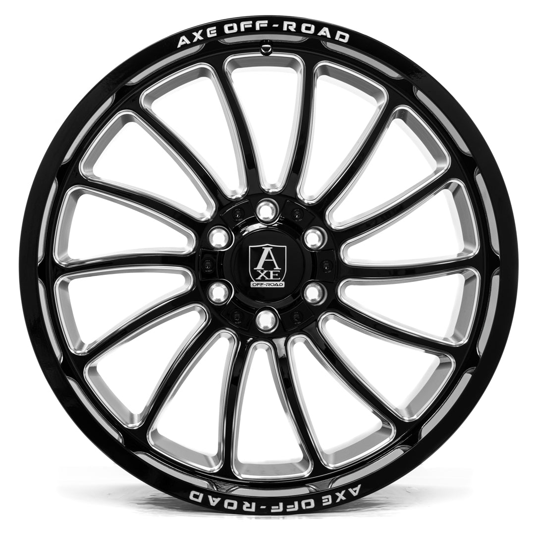 AXE CHRONUS 22X12 -44 5X127/5X139 GLOSS BLACK MILLED – Wheels