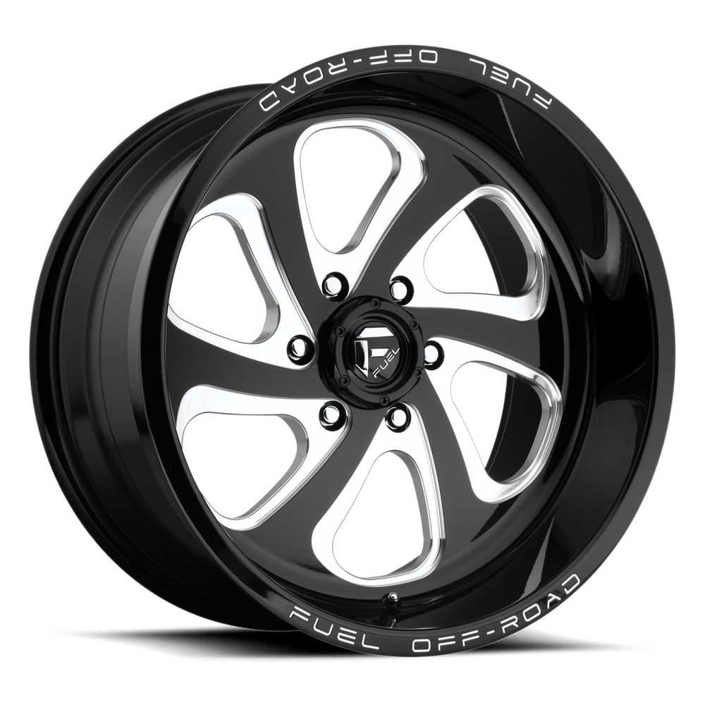 FUEL 1PC D587 FLOW 20X10 -18 8X170/8X6.7 GLOSS BLACK MILLED