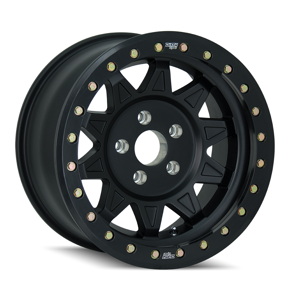 DIRTY LIFE ROADKILL RACE 9302 17X9 -14 8x165.1 MATTE BLACK W/SIMULATED RING
