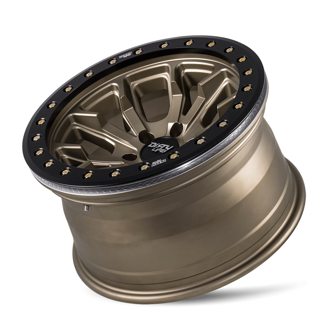 DIRTY LIFE DT-1 9303 17X9 -12 5x114.3 SATIN GOLD W/SIMULATED RING