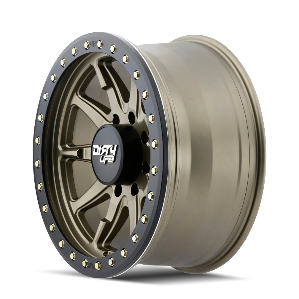 DIRTY LIFE DT-2 9304 17X9 -38 5x127 SATIN GOLD W/SIMULATED RING