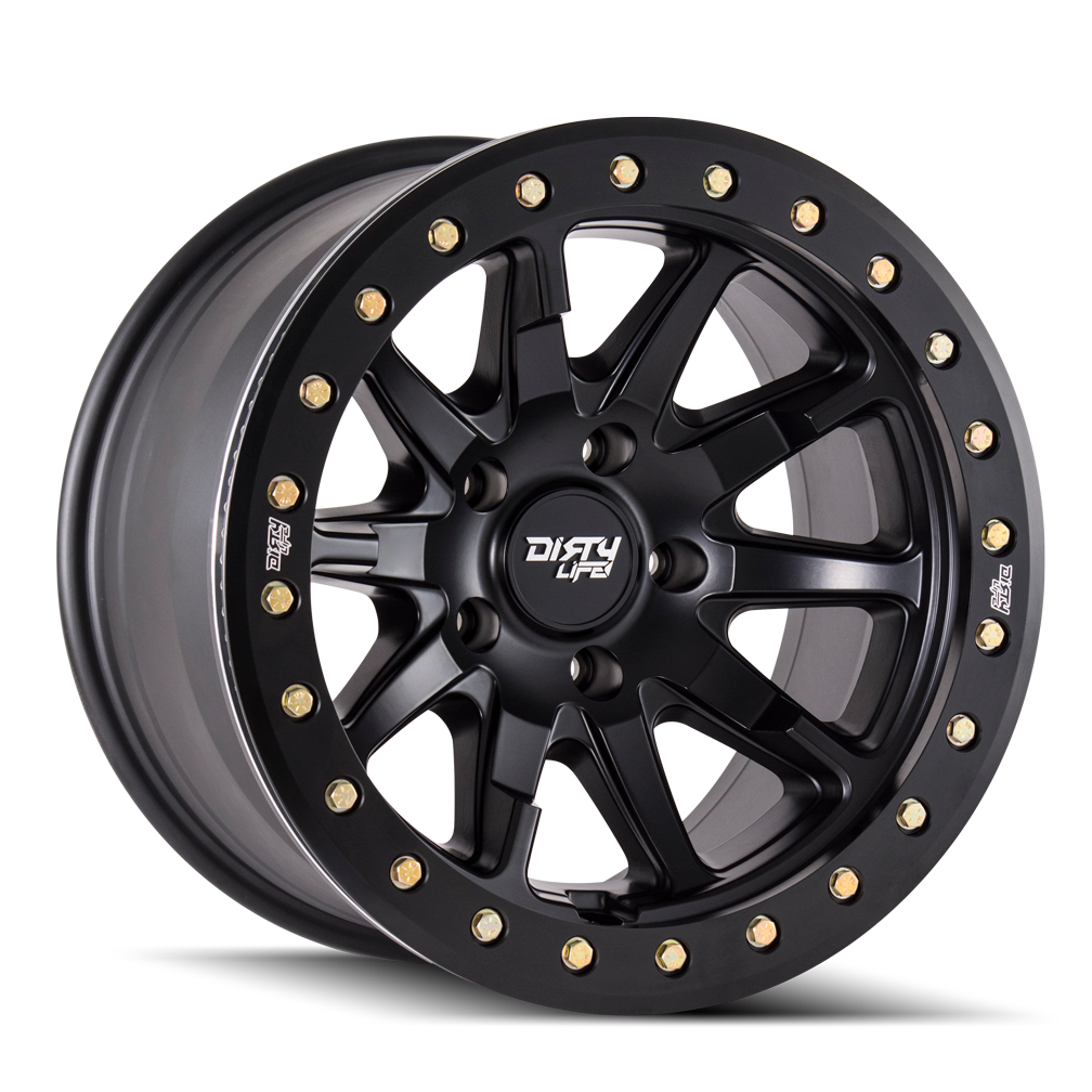 DIRTY LIFE DT-2 9304 17X9 -38 5x127 MATTE BLACK W/SIMULATED RING