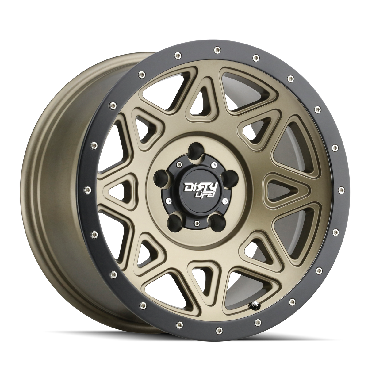DIRTY LIFE THEORY 9305 17X9 -12 6x135 MATTE GOLD W/SIMULATED RING