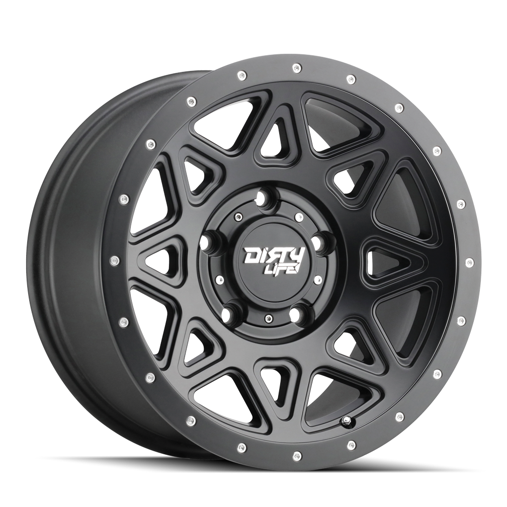 DIRTY LIFE THEORY 9305 17X9 -12 6x139.7 MATTE BLACK W/SIMULATED RING