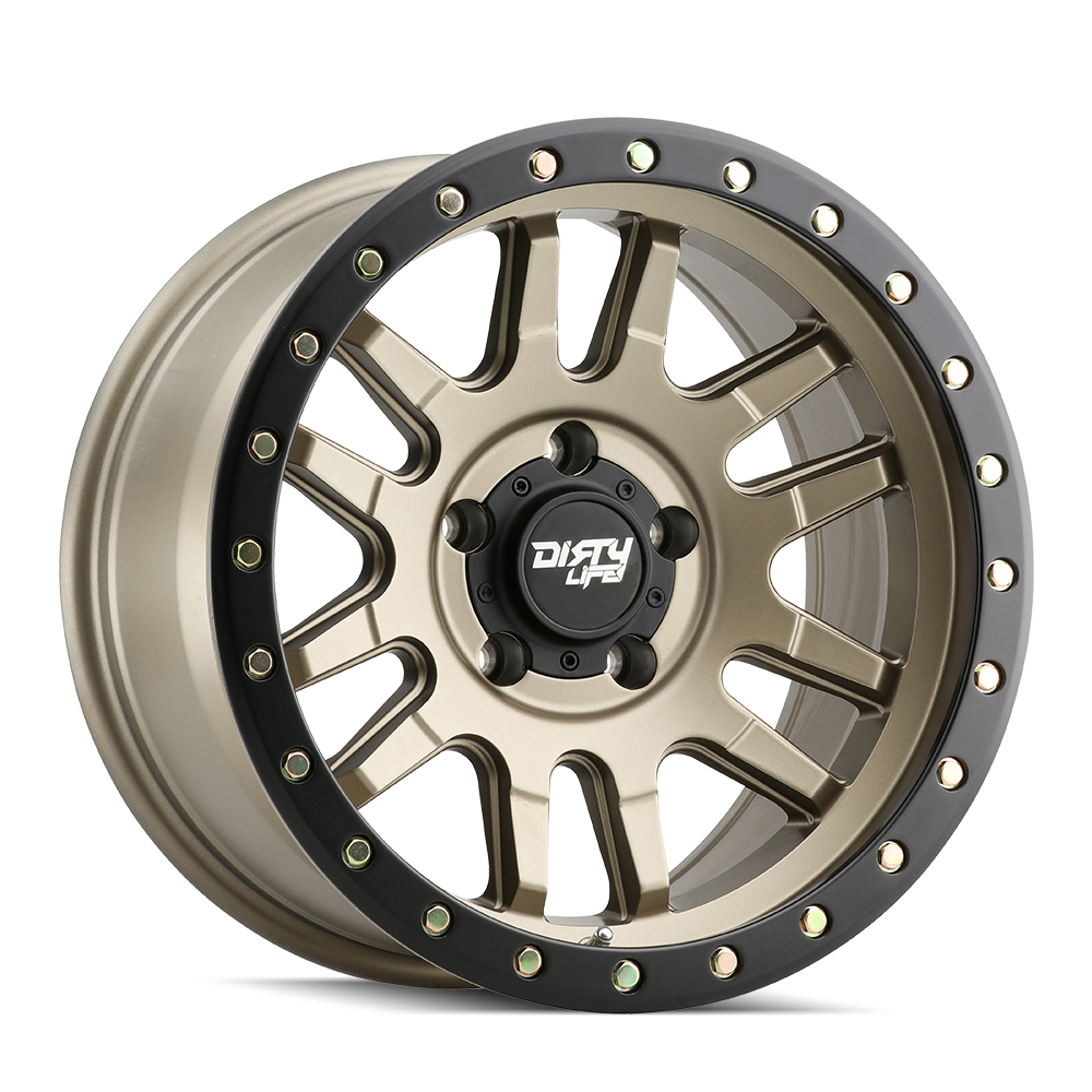 DIRTY LIFE CANYON PRO 9309 17X9 0 6x139.7 SATIN GOLD W/SIMULATED RING