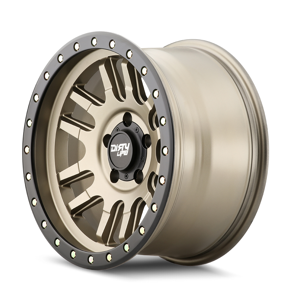 DIRTY LIFE CANYON PRO 9309 17X9 -12 6x139.7 SATIN GOLD W/SIMULATED RING