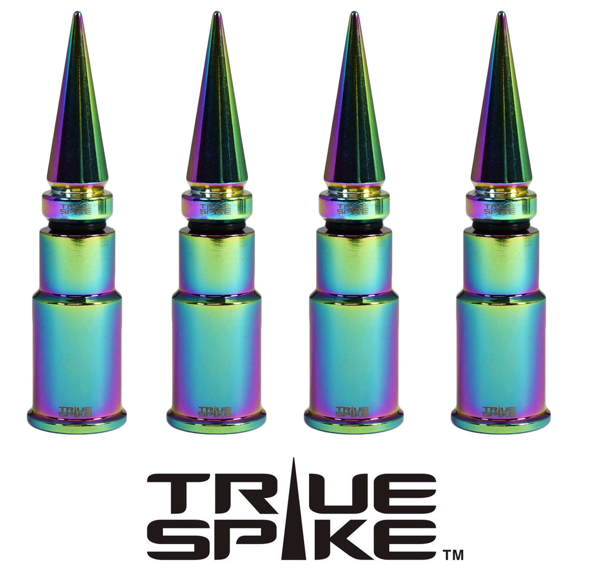 SPIKE SPIKED BILLET ALUMINUM AIR TIRE RIM WHEEL VALVE STEM CAP COVER KIT AVAILABLE IN MANY COLORS // PART # WVC005CO WVC007CO