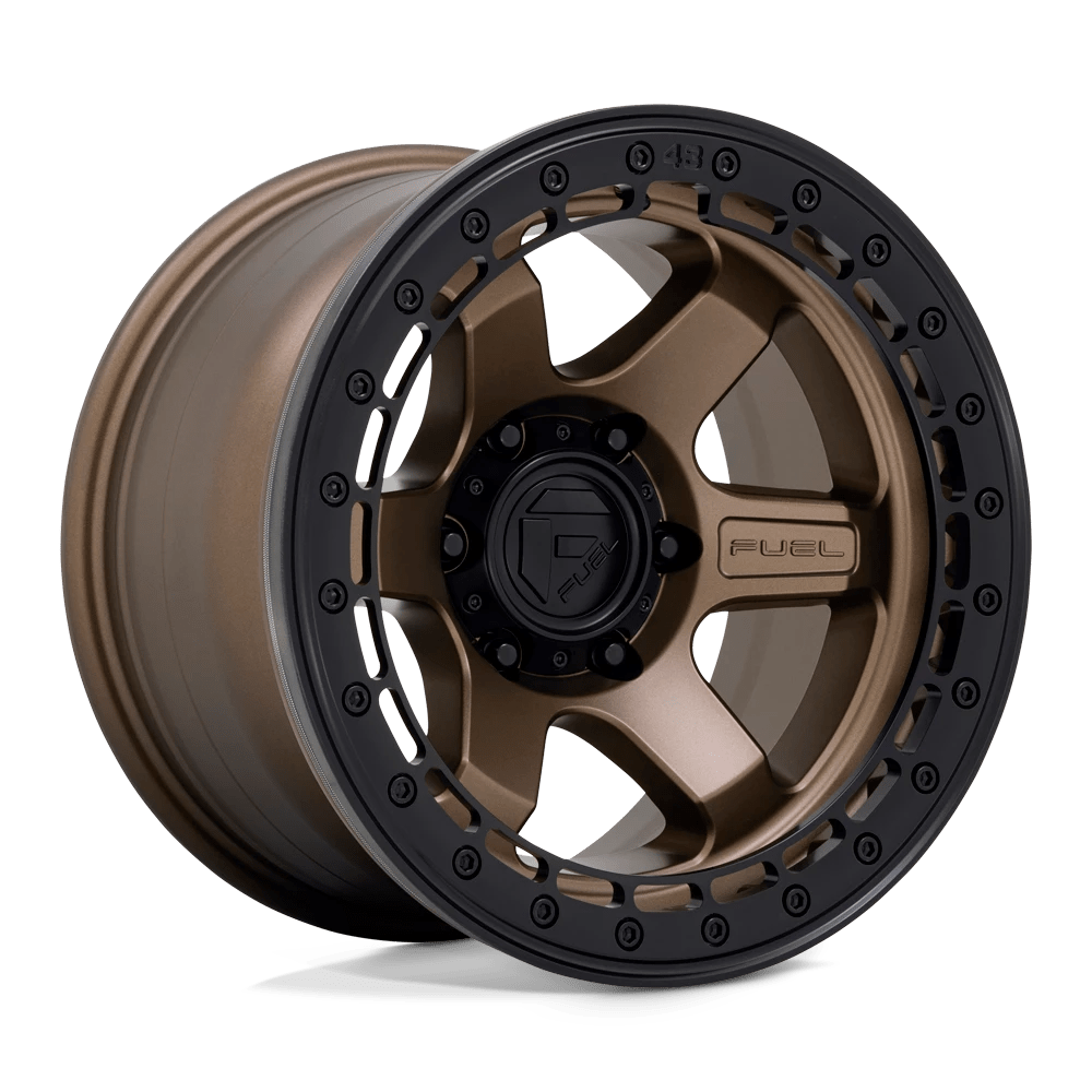 Fuel 1PC D124 BLOCK BEADLOCK 17X9 -15 5X127/5X5.0 Matte Bronze With Matte Black Ring